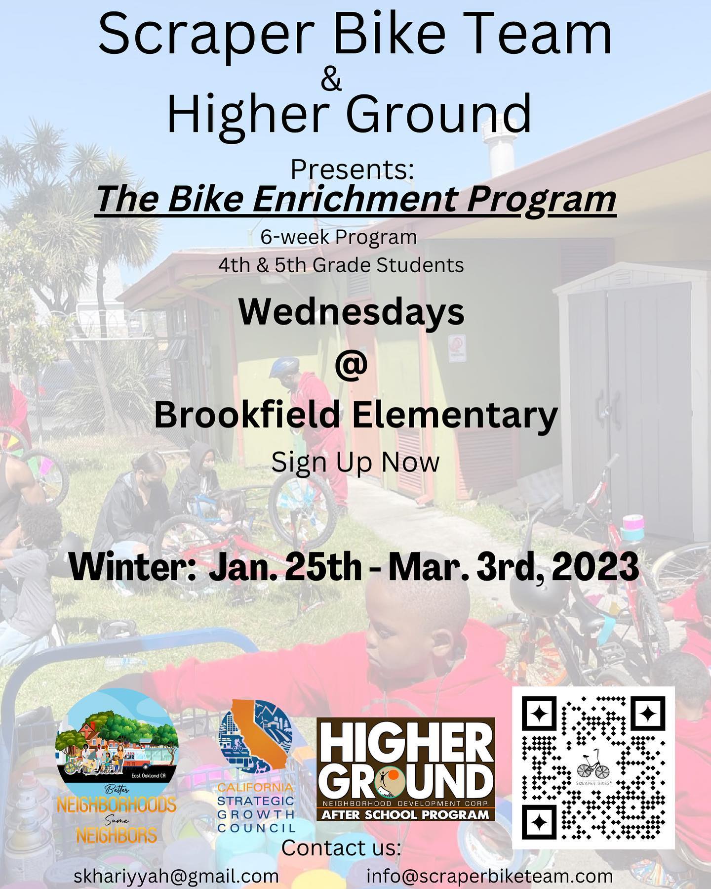Bike enrichment program at Brookfield Elementary