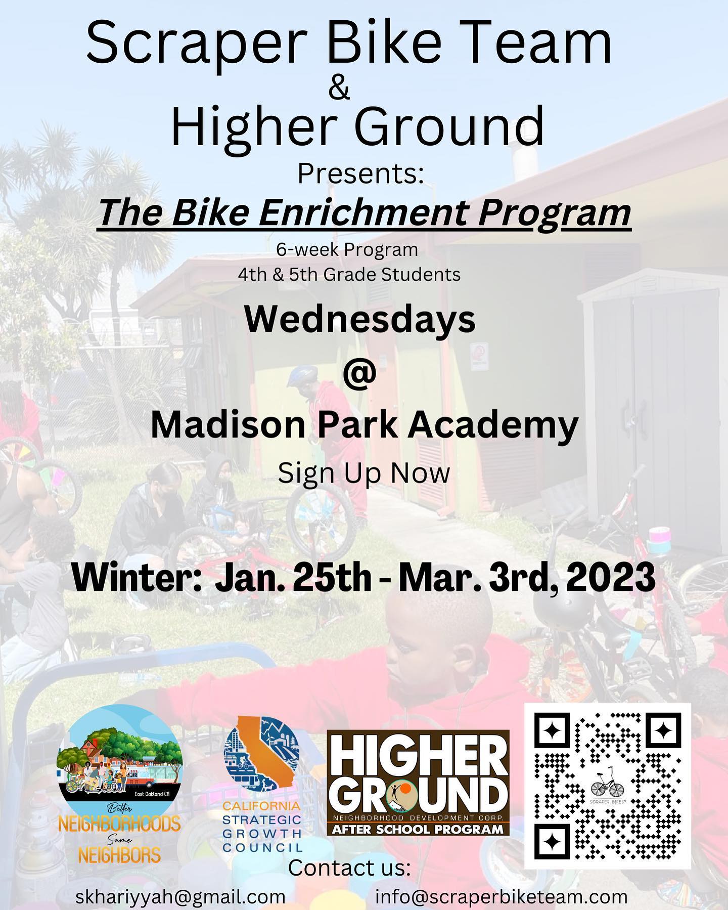 Bike enrichment program at Madison Park Academy